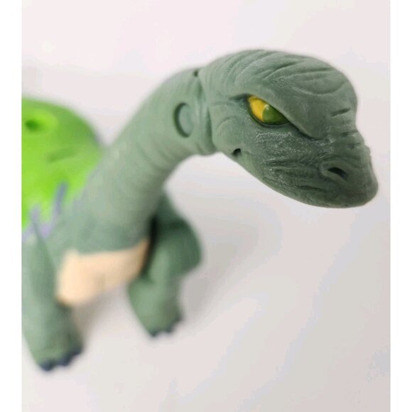 2004 Mattel Green Dinosaur Makes Stomping Sounds Roars Posable Head And Tail - Picture 8 of 8